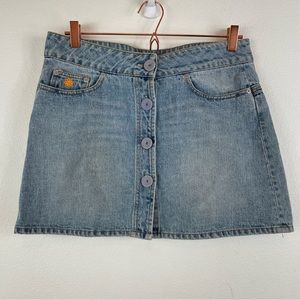 Ted Baker Jean Embroiled Denim Skirt Size 3
